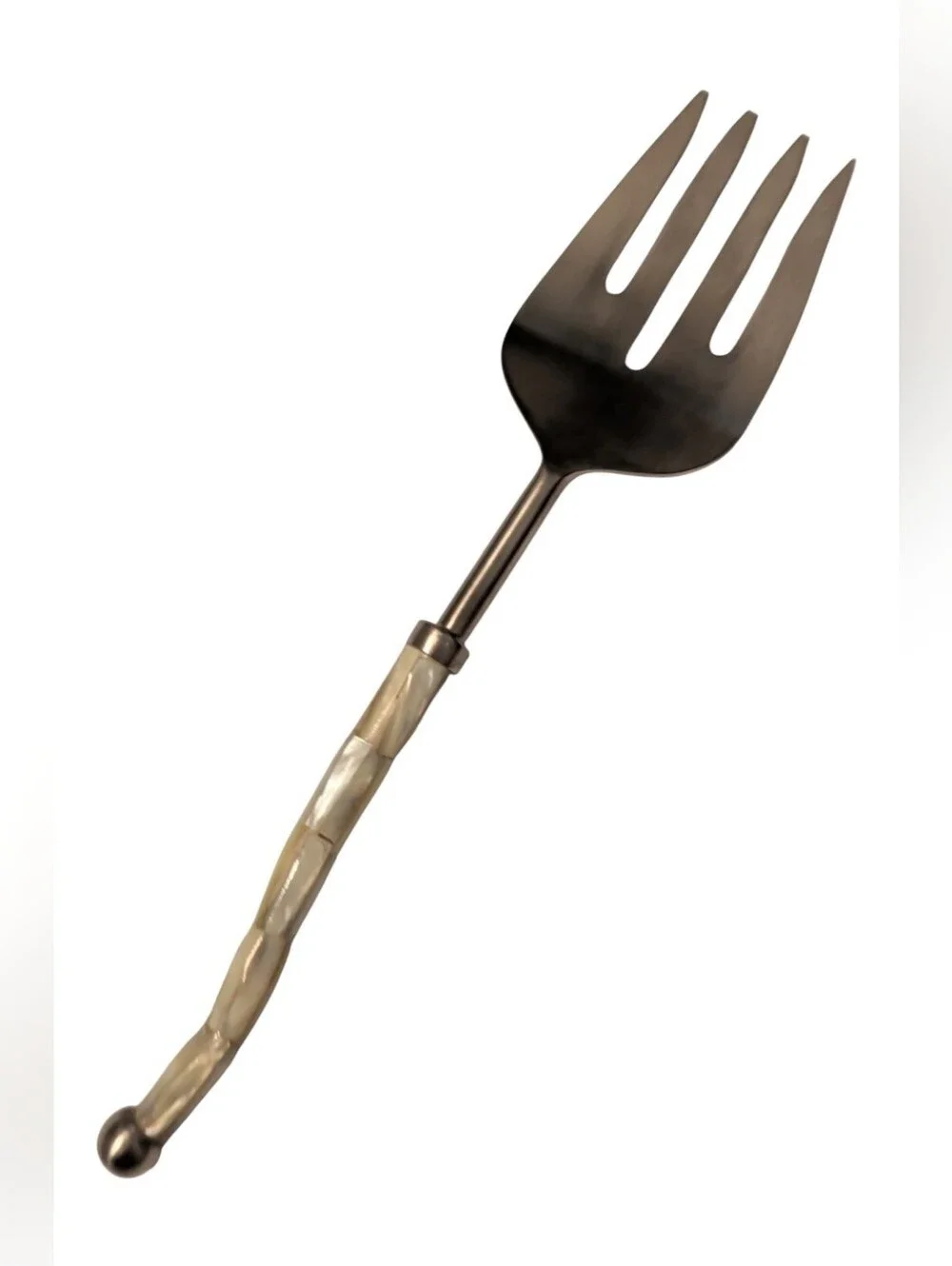 Serving Fork With Unique Curved Mother Of Pearl Handle